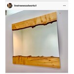 Live-edge wood framed mirror